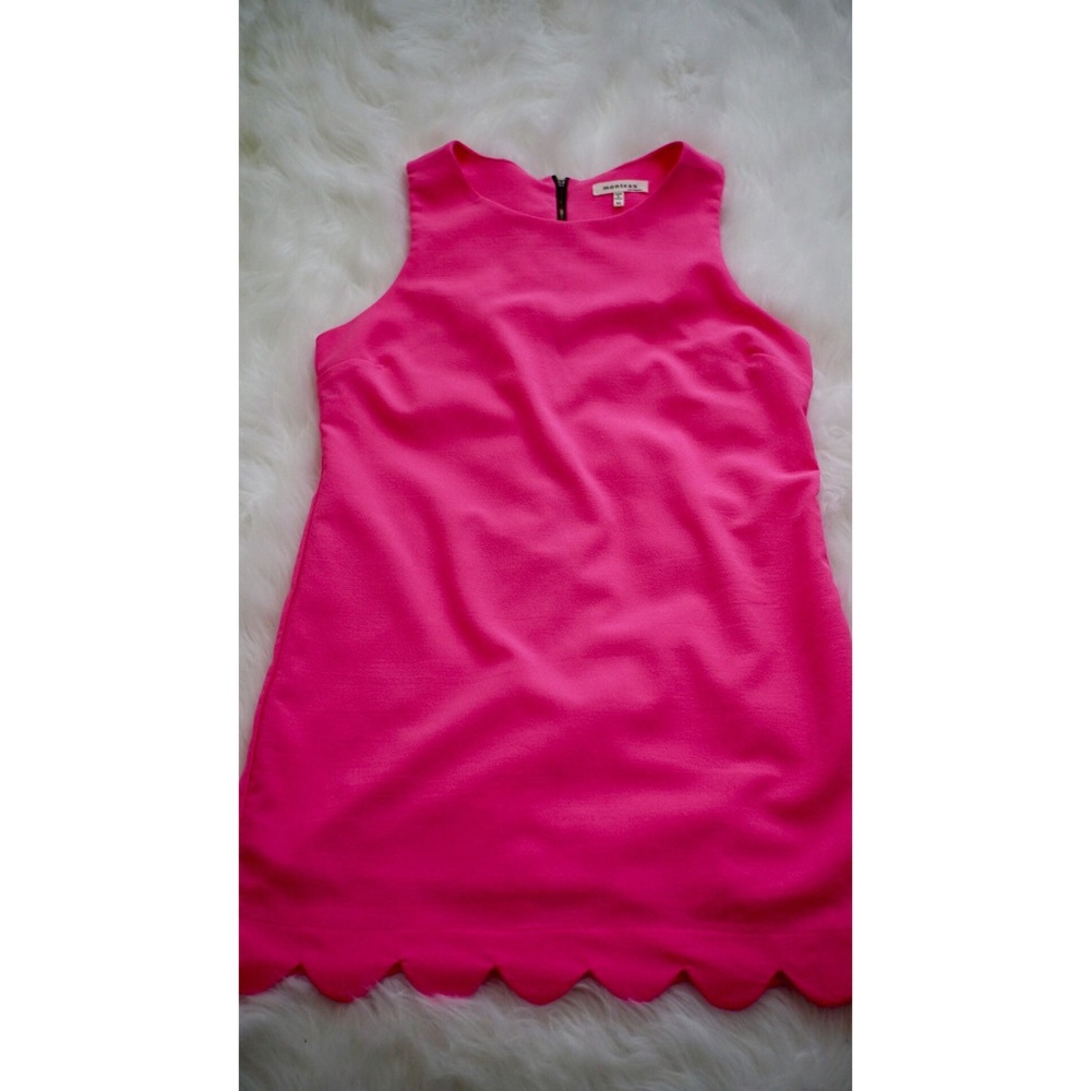 Pink Scalloped Shift Dress